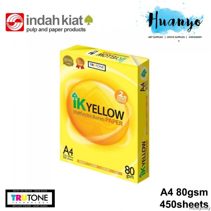 IK Yellow A4 White Paper 80gsm 450 Sheets/Ream