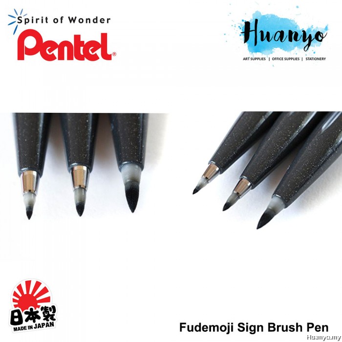 Pentel Fude / Fudemoji Touch Brush Sign Pen (Individual Pcs ...