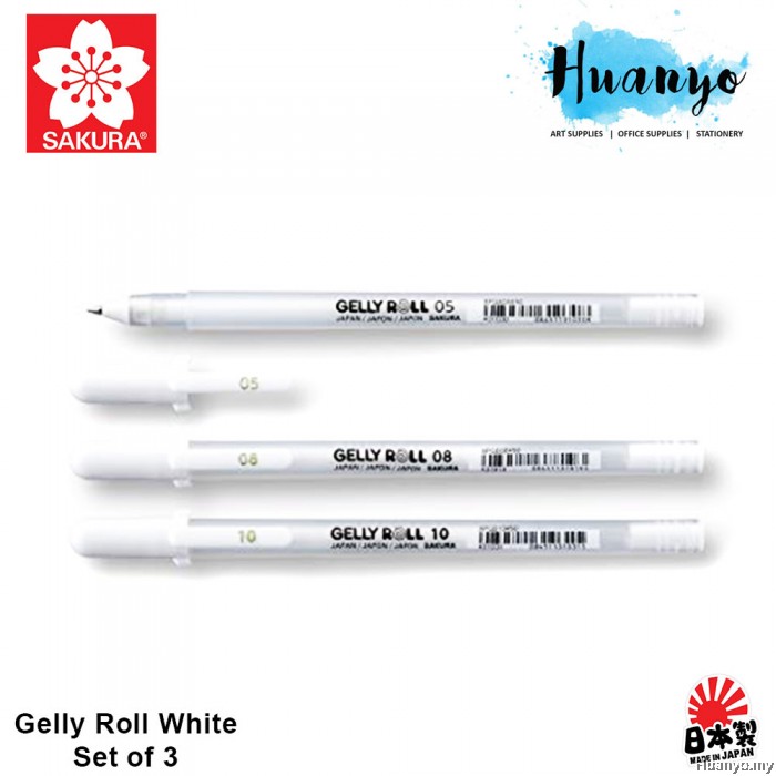 Sakura Gelly Roll White Gel Pens Set of
