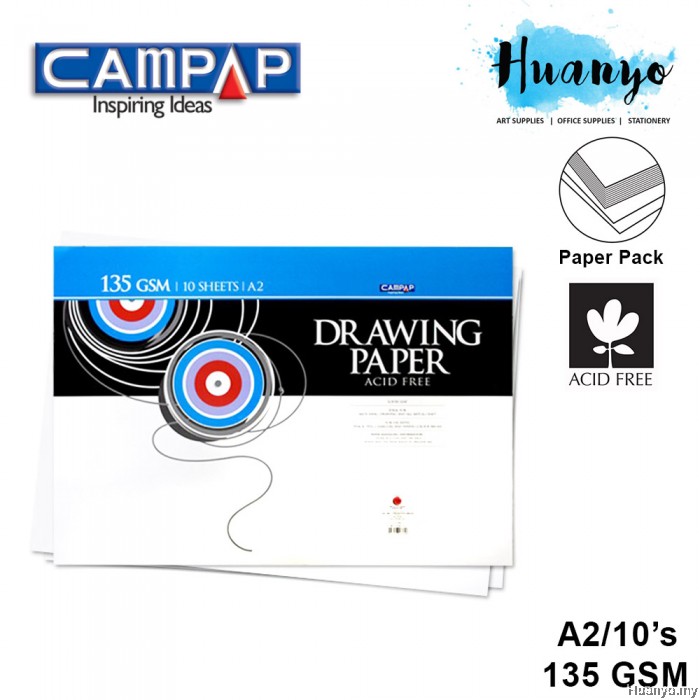 CAMPAP Drawing Paper A2 10pcs (135/165/200 gsm)
