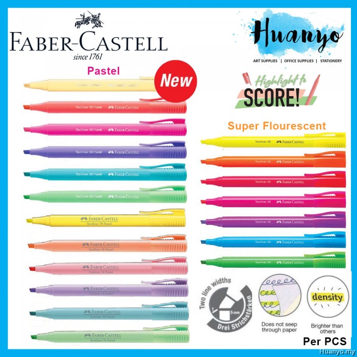 Pastel Textliner Pen Highlighter Pen Faber Castell Highlighter Pastel Set  Faber-Castell