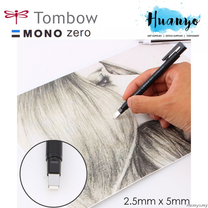 Tombow MONO Zero Retractable Elastomer Eraser Pen (Flat Tip)