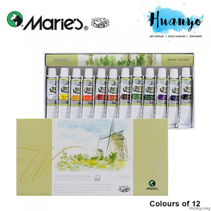 Marie's Water Colour Painting Set (12 Colour X 12ML Tube)