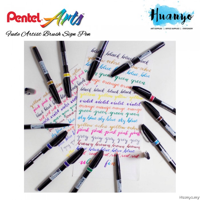 Pentel Fude Brush Sign Pen Artist SESF30C Extra Fine and Soft (12 ...