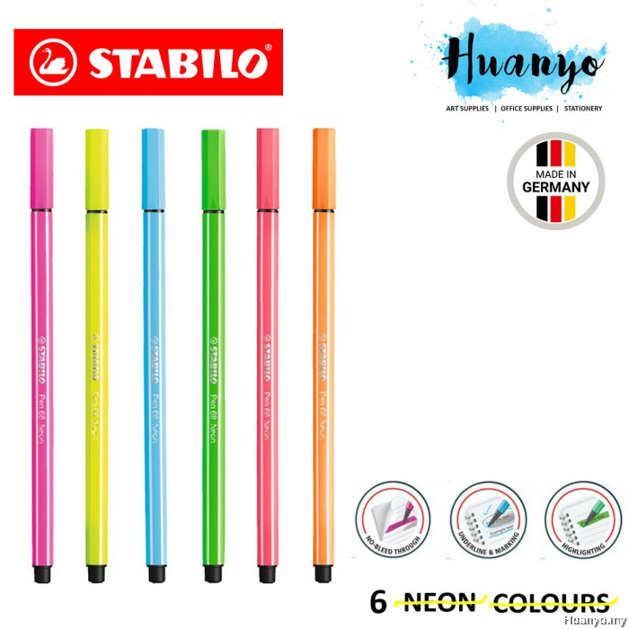 Highlighter Pen Neon Color STABILO Pen 68 Marking Text Highlighter