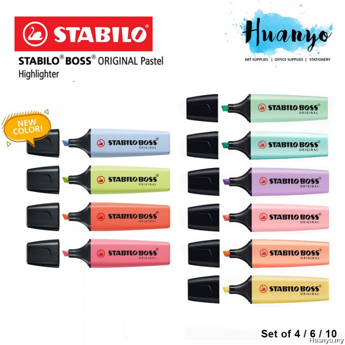 Stabilo Boss Original Pastel Highlighter Highlight Pen (Set of 4 / 6 / 10)