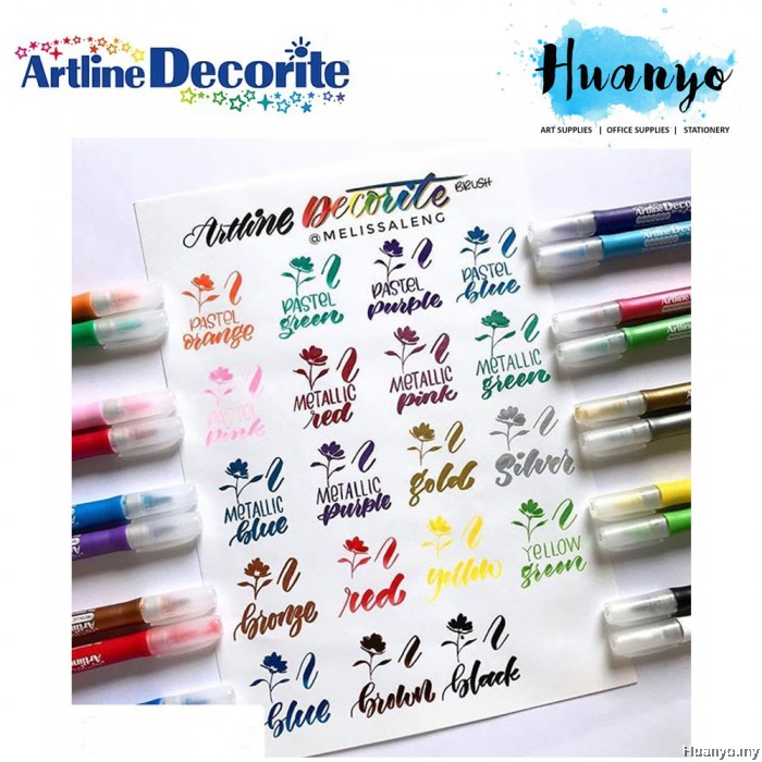artline decorite brush pen
