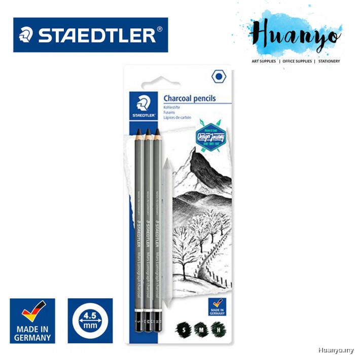 Staedtler Mars Lumograph Charcoal Pencil Set Of 4