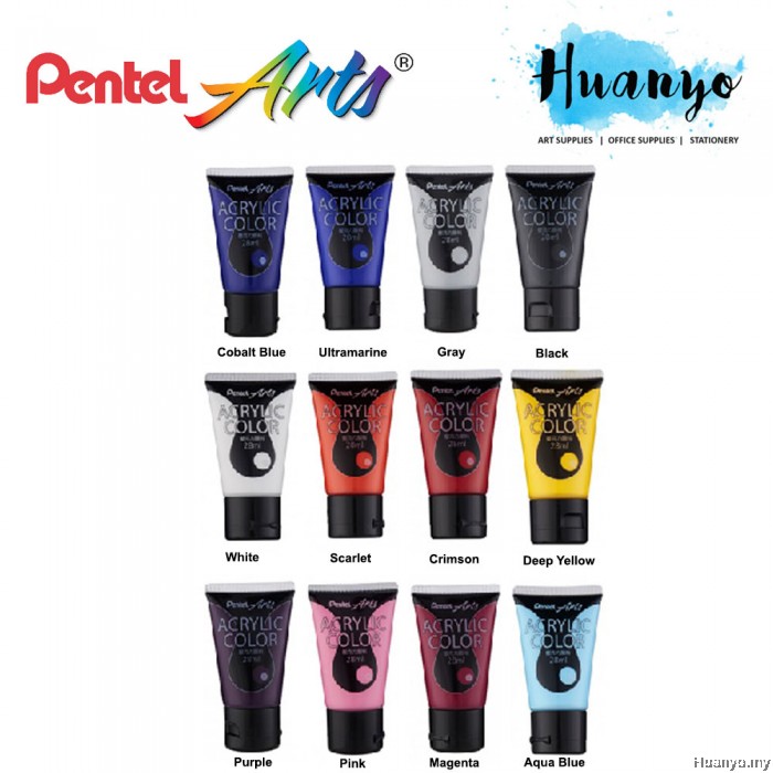 Pentel Arts Acrylic Colour Paint 28ML (List 2)