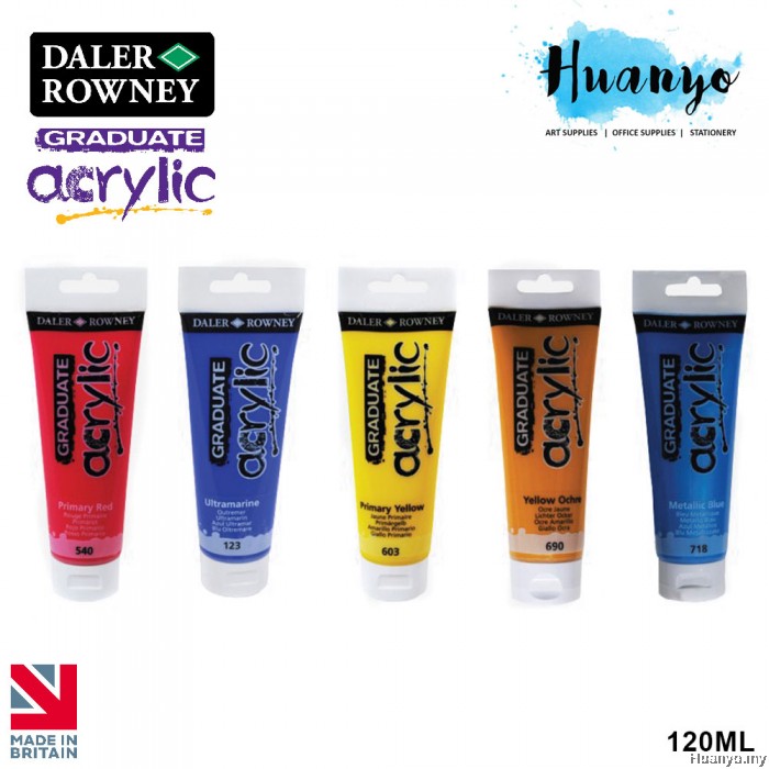 Daler Rowney Graduate Acrylic Paint Colour 120ML (Per Tube)