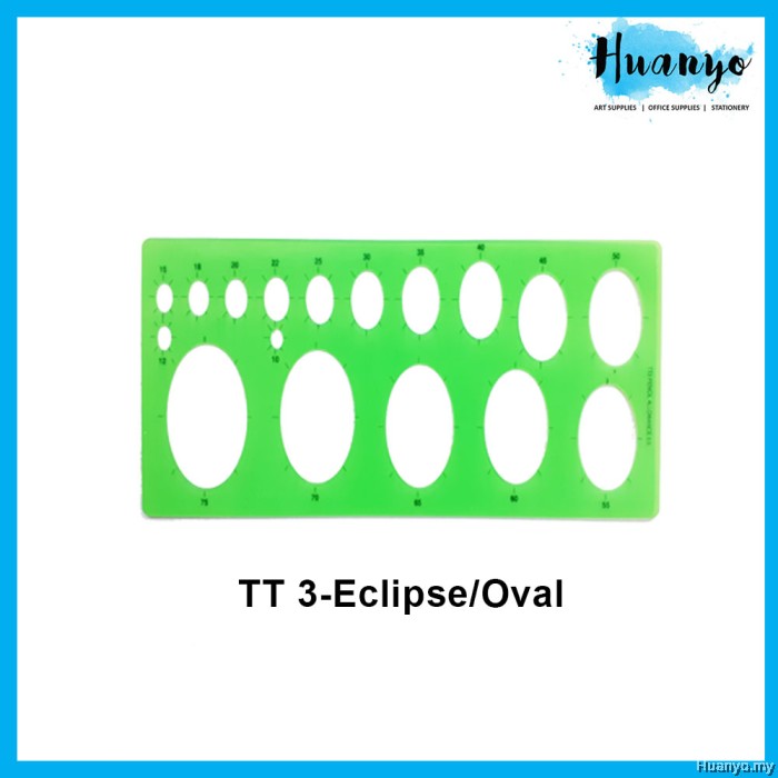 Technical Geometry Design Template Ruler Stencil (Circle, Eclipse ...