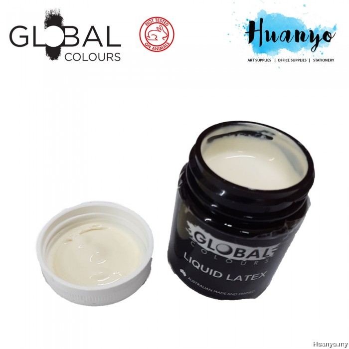 Global Colours Liquid Latex 45ML (For FX / Halloween makeup, Fake Skin