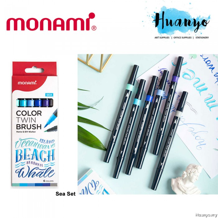 Monami twin brush pen clearance