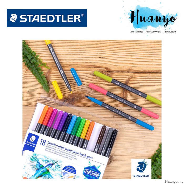 Staedtler Doubleended Twin Tip Water Colour Brush Pen (Set of 18 / 36)