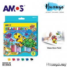 Amos Glass Deco Paint 10ML 6 Colours Set
