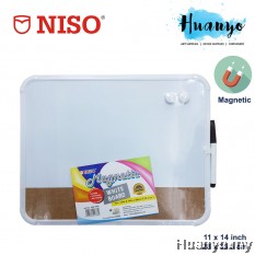 NISO Portable Thin Magnetic White Board With Cork Board (11 x 14 inch / 28cm x 35.5cm)