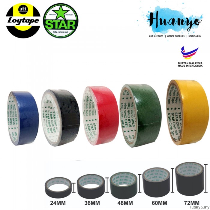 Loytape Star Binding Tape / Cloth Tape 5 Meter (24MM / 36MM / 48MM/ 72MM)
