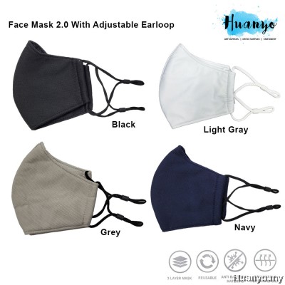 Anti Bacterial Micro Fiber Reusable Washable 3 Layer Fabric BFE PFE Face Mask 2.0 (Adult & Kid Size | Skin Friendly Material | Breathable / Breath Easier)