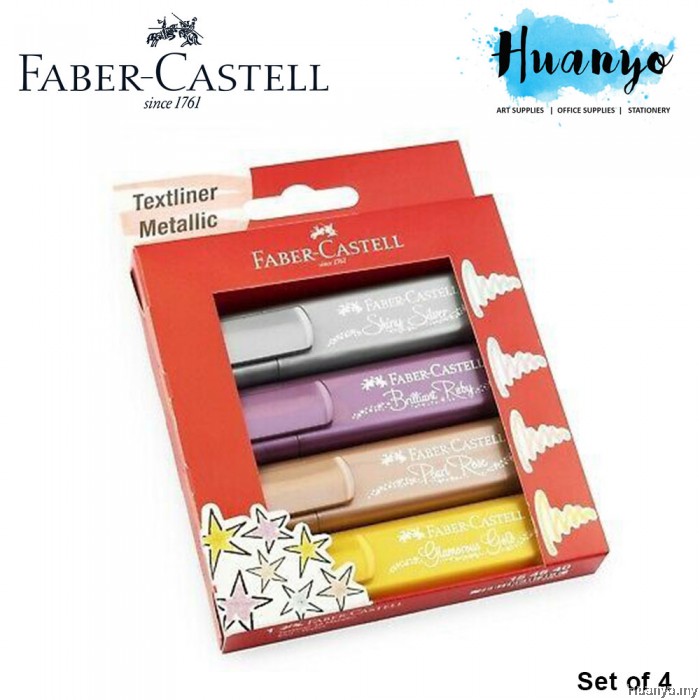 FaberCastell Textliner 46 Metallic Glitter Colour Highlighter (Per PCS