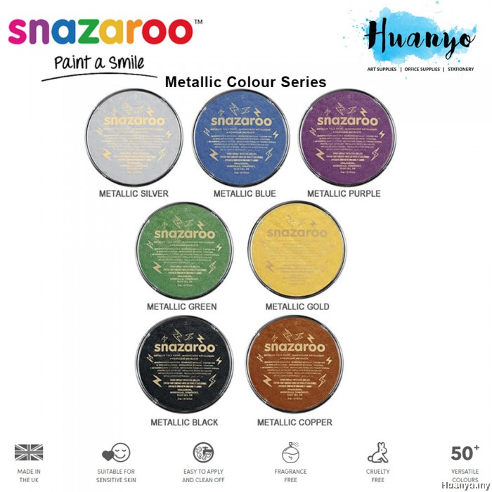 Snazaroo Non Toxic Face & Body Paint (Metallic & Sparkle Colour, 18ML)