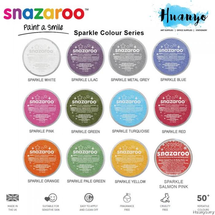 Snazaroo Non Toxic Face & Body Paint (Metallic & Sparkle Colour, 18ML)