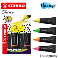 Stabilo Boss Shine Fluorescent Neon Colour Textliner Pen (Set of 4, Chisel Tip 2- 5mm)