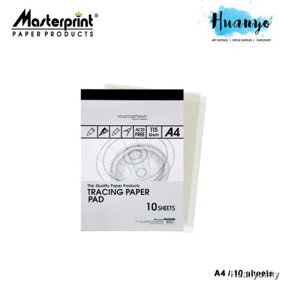 Masterprint Tracing Paper Pad 115GSM (A4 / A3 / A2 Size - 10 Sheets/Pad )