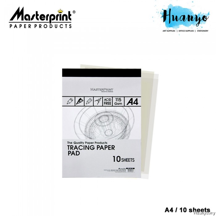Masterprint Tracing Paper Pad 115GSM (A4 / A3 / A2 Size 10 Sheets/Pad )