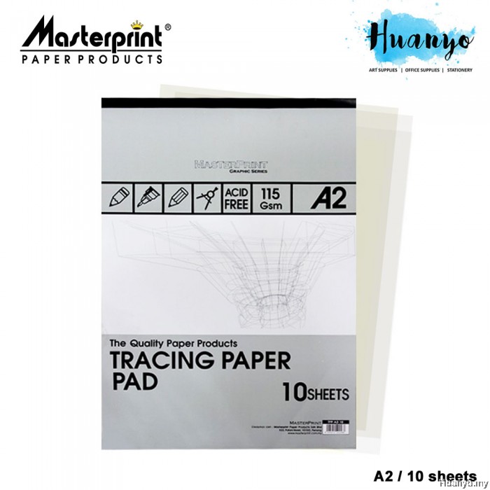 Masterprint Tracing Paper Pad 115GSM (A4 / A3 / A2 Size 10 Sheets/Pad )