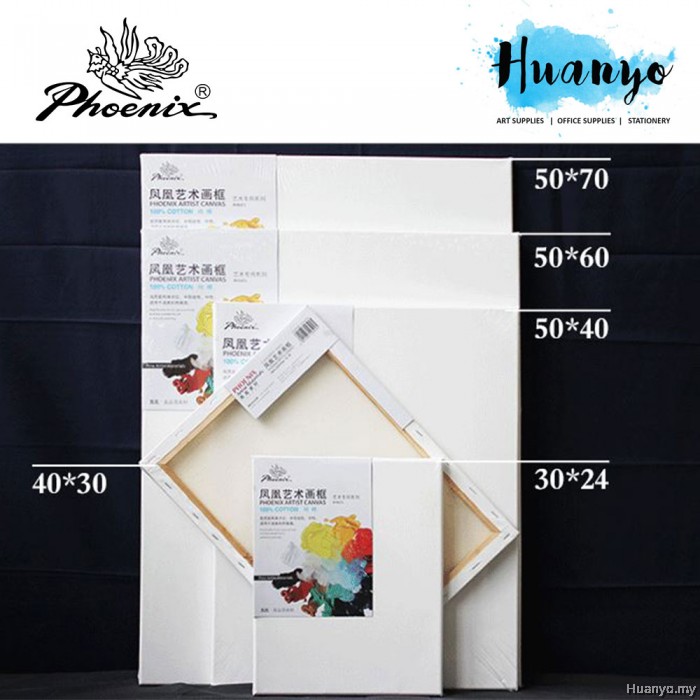 Phoenix Artist Stretched White Cotton Canvas For Oil Acrylic Painting ...