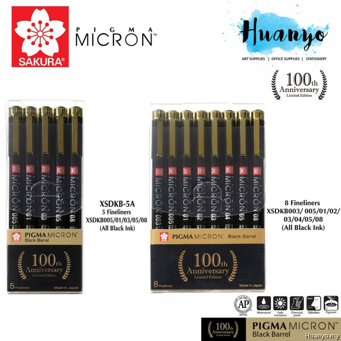 Sakura Pigma Micron Drawing Technical Pen (9 x Micron 05 Colour