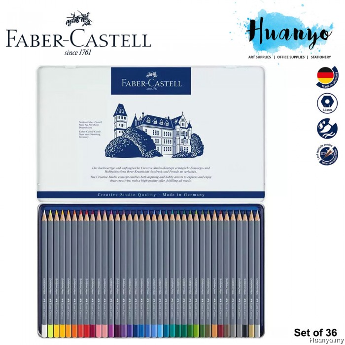 Matite Acquerellabili Faber-Castell Goldfaber Aqua, Colore 466, Mina 3.3mm Solubile In Acqua, Per Artisti - 3