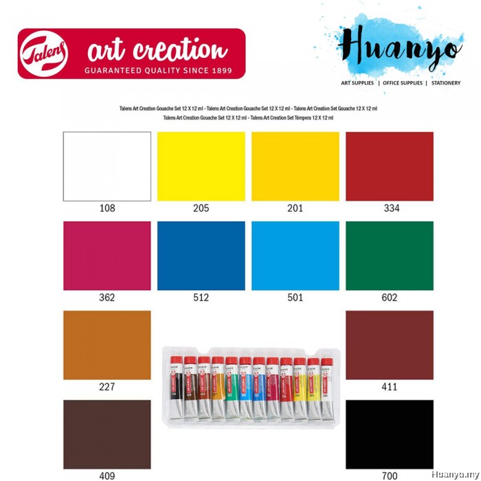 Royal Talens Art Creation Gouache Colour Set (Set of 12, 12ML Tube)