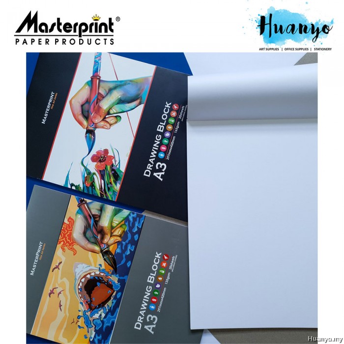 Masterprint Art Drawing Paper Block (A3 Size 20 Sheets ) [135GSM