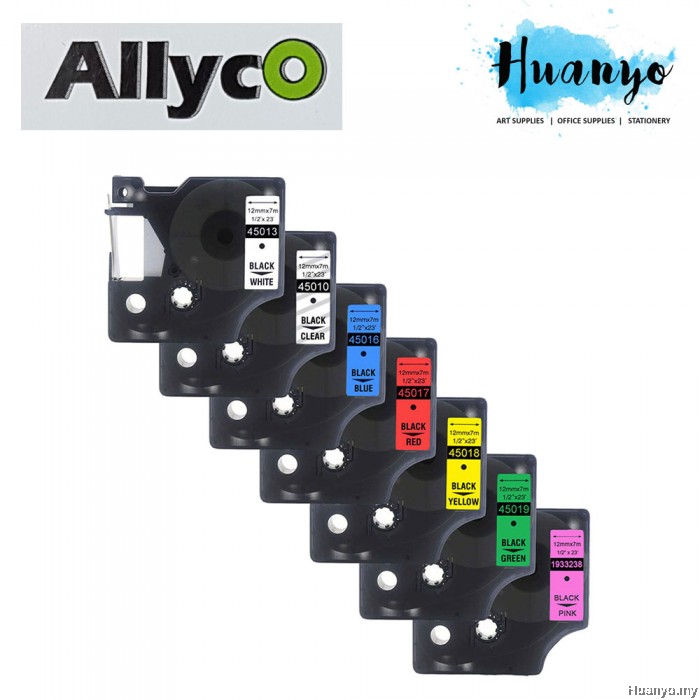 Allyco Dymo LetraTag Label Maker 45013 D1 Cartridge Plastic Tape 12MM X