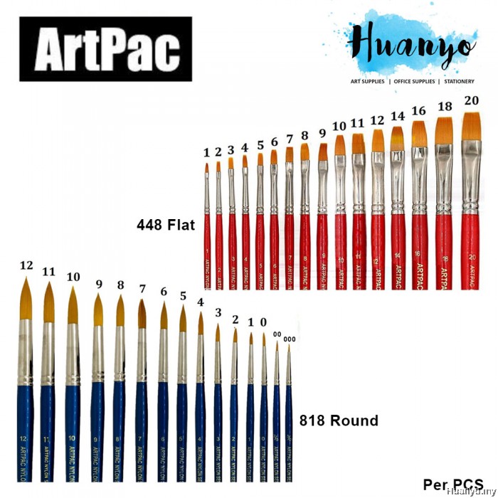 Artpac Artist Nylon Brush 448 - Flat Tip [Muslim Friendly] (Per 