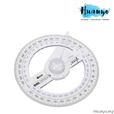  Math Geometry Geometric Protractor Ruler 360 degrees Angle Measurement with Pointer