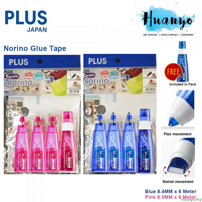 PLUS Norino Dot Glue Roller Tape Refill Cartridge 3 in 1 Set