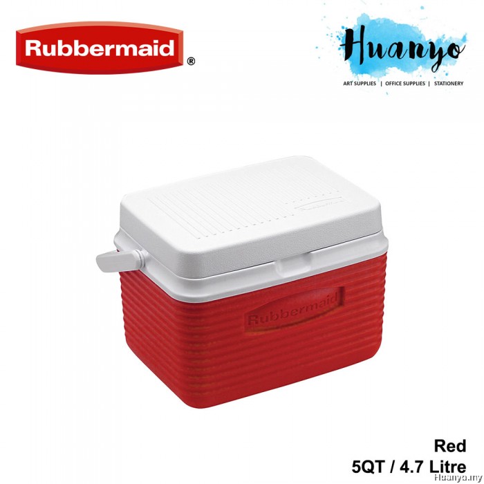 Rubbermaid Ice Cooler Box Chest Bucket 4.7Litre 5QT Red Blue