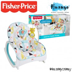 Fisher Price New Born Infant To Toddler Portable Rocker Chair with Calming vibrations [Triangles Design] (Up to 40 lb/18 kg, MTGFN32)