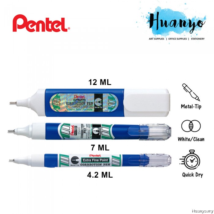 Pentel Correction Pen Metal Tip Extra Fine Fine Point ML/