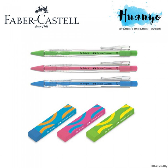 FaberCastell Be Simple / Be Bright Mechanical Pencil +2 Erasers Set 0