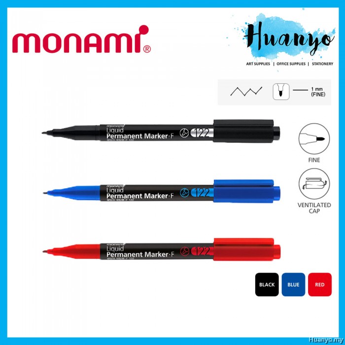 Monami SigmaFlo Permanent Marker Pen 120 (Fine Tip Black