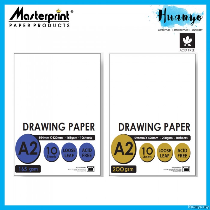Masterprint A2 Drawing Paper Sheet Pack 165GSM / 200GSM (10 Sheets )