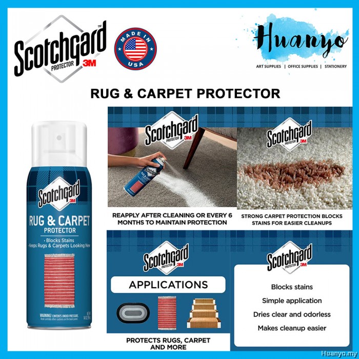 3M ScotchGard Spray Fabric Water Proof Repellent Shield / Rug & Carpet