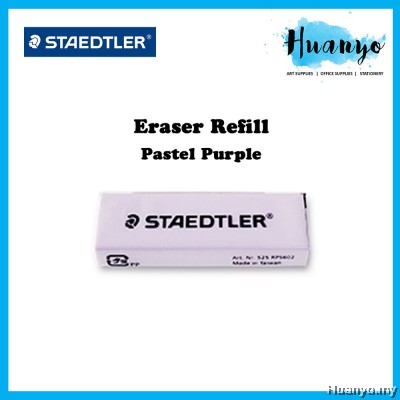 Staedtler PVC-Free Eraser Pen With Sliding Plastic Sleeve / Eraser Refill (Pastel Colour, Purple/Blue/Pink/Green) 525 PS