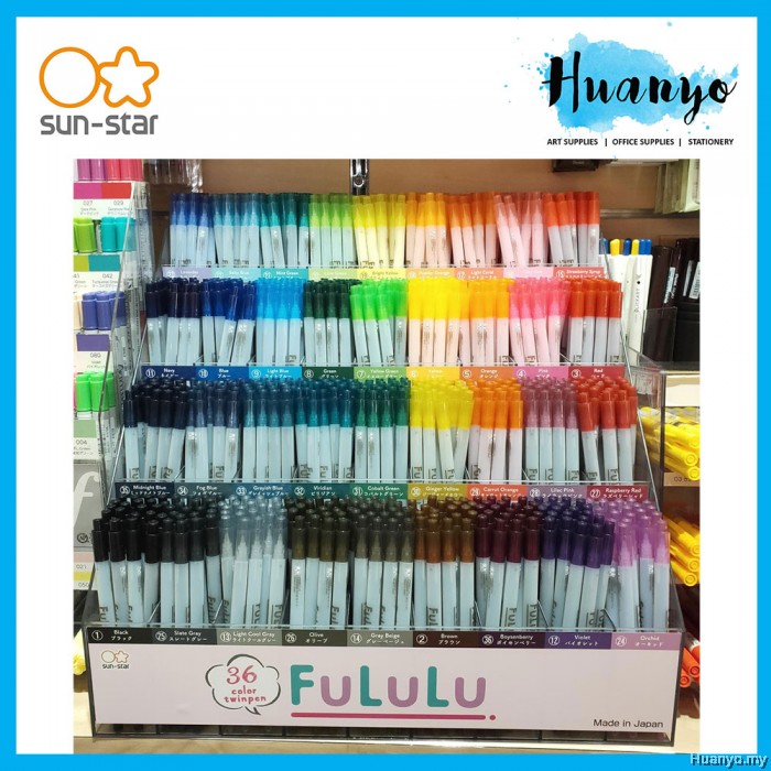 SUN-STAR FULULU 12-Pack Twin Tip Markers - Fine & Ultra Fine Tips For Coloring, Journaling & Notes