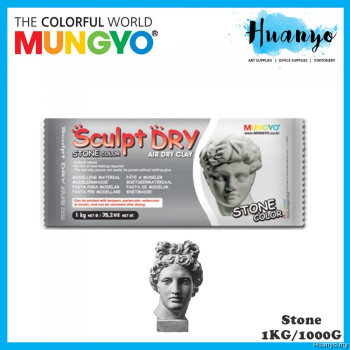 Mungyo Sculpt Dry Modeling Air Dry Clay/Paper Clay 1KG/1000G (White