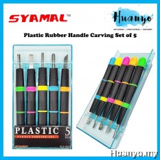 Syamal Plastic Rubber Handle Carving Knife Tools Chisel Tip Set of 5 For Artist (No. PCS-005A)