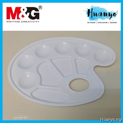 M&G Pallette Paint Tray With 10 Wells (White) [For Artist Watercolour, Acrylic, Oil Colour] APE97729